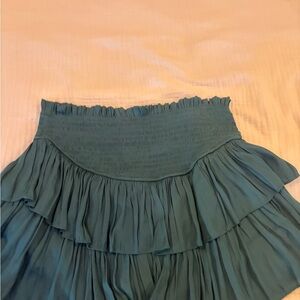 Elegant Green Ruffled Skirt